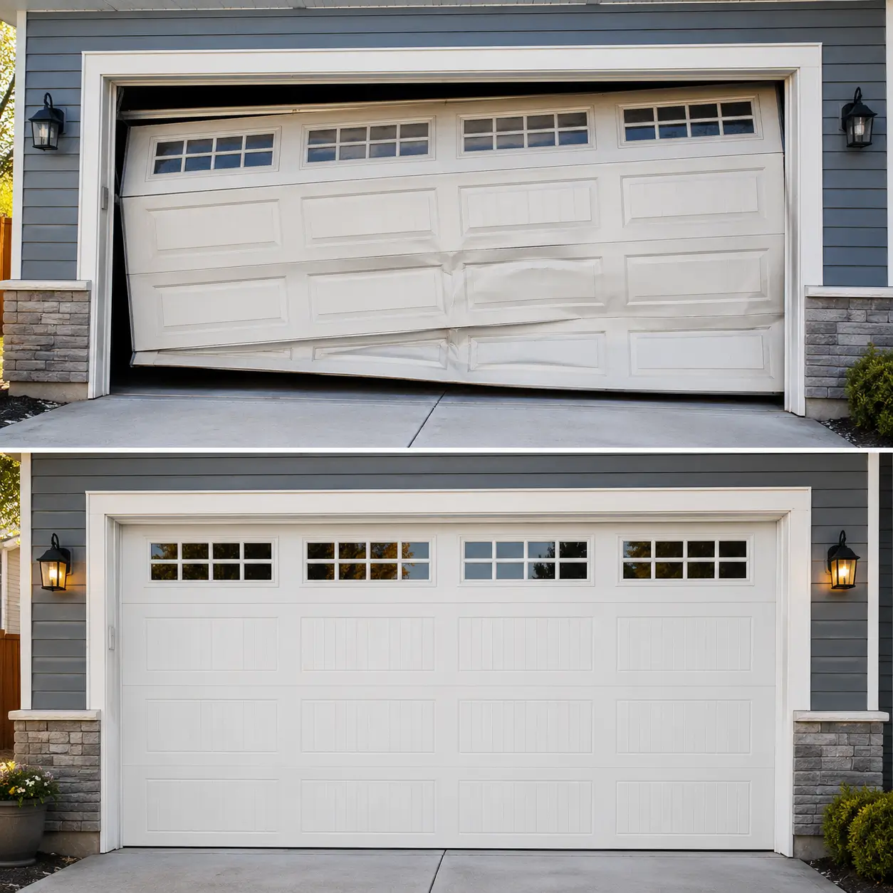 garage door repair before and after